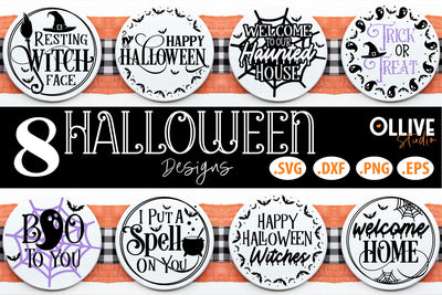 Halloween Round Sign Bundle SVG | Halloween SVG SVG Ollive Studio 