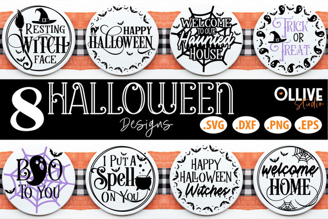 Halloween Round Sign Bundle SVG | Halloween SVG SVG Ollive Studio 