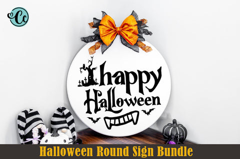 Halloween Round Sign Bundle. SVG Sign SVG Crazy Craft 