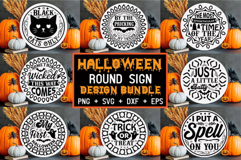 Halloween Round Sign Design Bundle SVG Rupkotha 