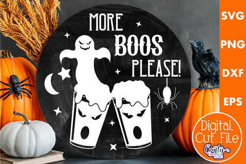 Halloween Round Sign Funny Svg, More Boos Please SVG Crafty Mama Studios 
