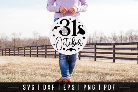 Halloween Round Sign SVG - 31 October Cut File SVG CraftLabSVG 