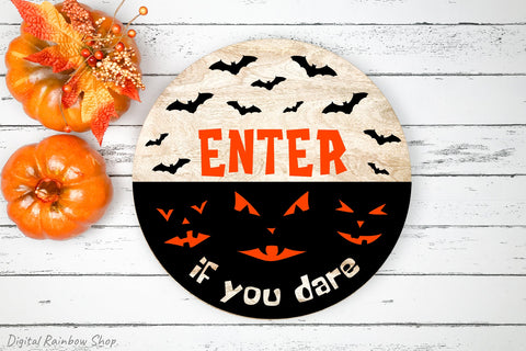 Halloween round sign svg bundle, farmhouse halloween svg SVG Digital Rainbow Shop 