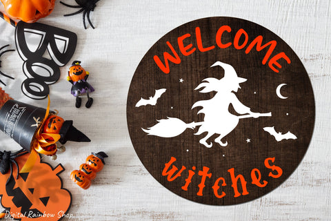Halloween round sign svg bundle, farmhouse halloween svg SVG Digital Rainbow Shop 