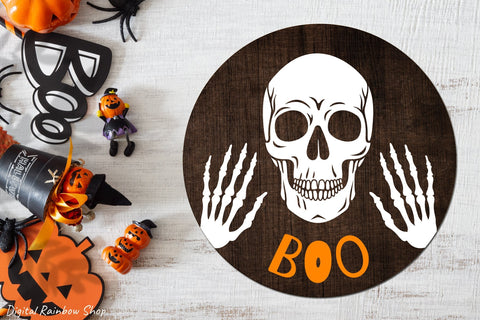 Halloween round sign svg bundle, farmhouse halloween svg SVG Digital Rainbow Shop 