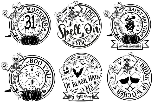 Halloween Round Sign SVG Bundle, Halloween SVG Design,VGs,Quotes and Sayings,Food & Drink,On Sale, Print & Cut SVG DesignPlante 503 