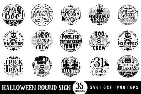 Halloween Round Sign SVG Bundle SVG CraftLabSVG 