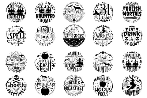 Halloween Round Sign SVG Bundle SVG CraftLabSVG 