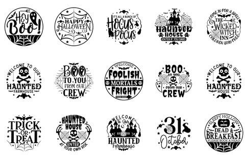 Halloween Round Sign SVG Bundle SVG CraftLabSVG 