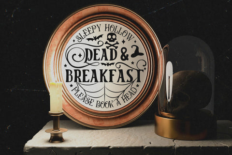 Halloween Round Sign SVG - Dead & Breakfast SVG SVG CraftLabSVG 