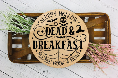 Halloween Round Sign SVG - Dead & Breakfast SVG SVG CraftLabSVG 