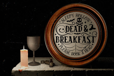 Halloween Round Sign SVG - Dead & Breakfast SVG SVG CraftLabSVG 