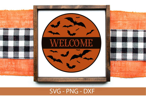 Halloween Round Sign SVG-Halloween Welcome SVG SVG Linden Valley Designs 