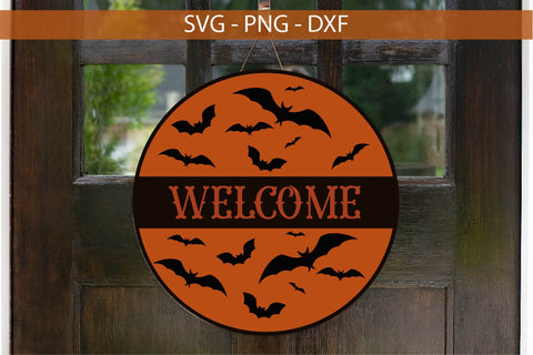 Halloween Round Sign SVG-Halloween Welcome SVG SVG Linden Valley Designs 