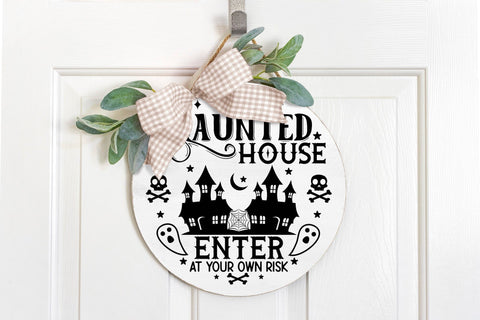 Halloween Round Sign SVG | Haunted House SVG SVG CraftLabSVG 