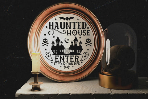 Halloween Round Sign SVG | Haunted House SVG SVG CraftLabSVG 