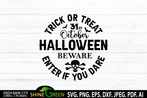 Halloween Round Sign SVG Hocus Pocus Porch Sign SVG Shine Green Art 