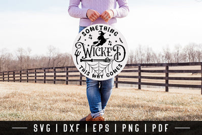 Halloween Round Sign SVG, Something Wicked SVG SVG CraftLabSVG 