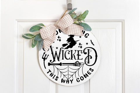 Halloween Round Sign SVG, Something Wicked SVG SVG CraftLabSVG 
