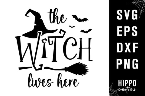 Halloween Round Sign SVG The Witch Lives Here Halloween SVG SVG Hippo Creations 