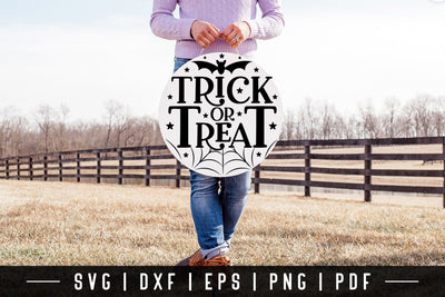 Halloween Round Sign SVG, Trick or Treat SVG SVG CraftLabSVG 