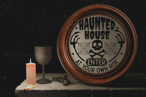Halloween Round Sign SVG, Welcome To Our Haunted House SVG CraftLabSVG 