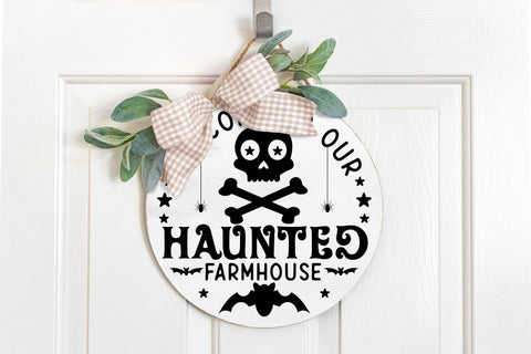 Halloween Round Sign SVG, Welcome To Our Haunted House SVG CraftLabSVG 