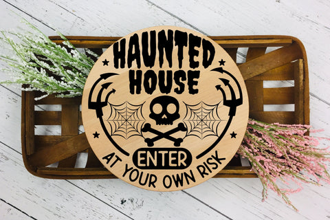 Halloween Round Sign SVG, Welcome To Our Haunted House SVG CraftLabSVG 