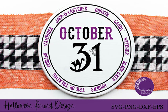 Halloween Round Sign SVG|Cute Halloween Round SVG SVG Linden Valley Designs 