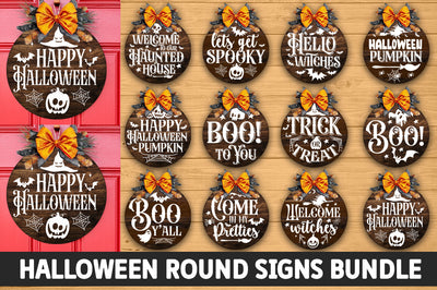 Halloween Round Signs Bundle SVG fokiira 