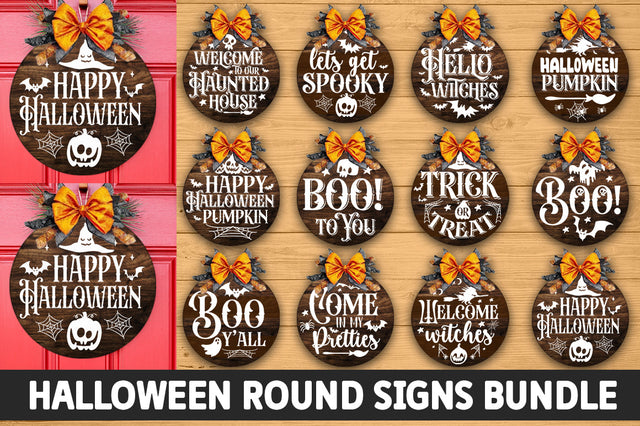 Halloween Round Signs Bundle SVG fokiira 