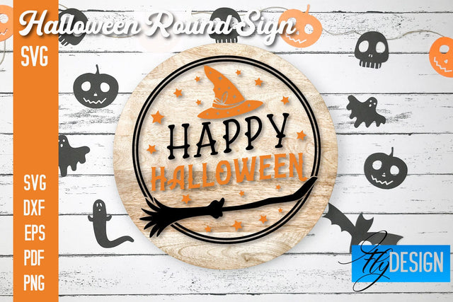 Halloween Round Signs SVG | Halloween Quotes Design SVG Fly Design 