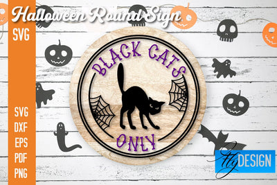Halloween Round Signs SVG | Halloween Quotes Design SVG Fly Design 