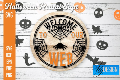 Halloween Round Signs SVG | Halloween Quotes Design SVG Fly Design 