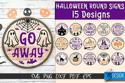Halloween Round Signs SVG | Halloween Quotes Design SVG Fly Design 