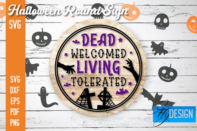 Halloween Round Signs SVG | Halloween Quotes Design SVG Fly Design 