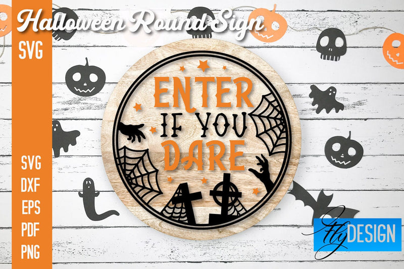 Halloween Round Signs SVG | Halloween Quotes Design SVG Fly Design 