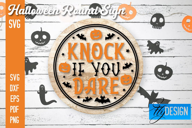 Halloween Round Signs SVG | Halloween Quotes Design SVG Fly Design 