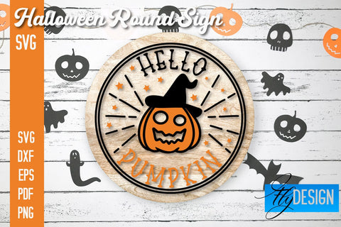 Halloween Round Signs SVG | Halloween Quotes Design SVG Fly Design 