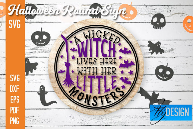 Halloween Round Signs SVG | Halloween Quotes Design SVG Fly Design 