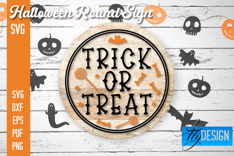 Halloween Round Signs SVG | Halloween Quotes Design SVG Fly Design 