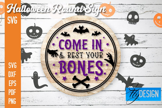 Halloween Round Signs SVG | Halloween Quotes Design SVG Fly Design 