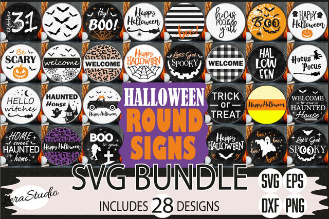 Halloween Round Signs Svg SVG Lerastudio 