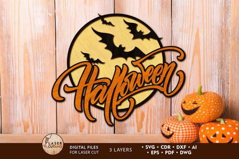Halloween Round Wall Art, Home Decoration SVG LaserCutano 