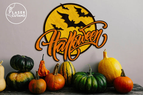 Halloween Round Wall Art, Home Decoration SVG LaserCutano 