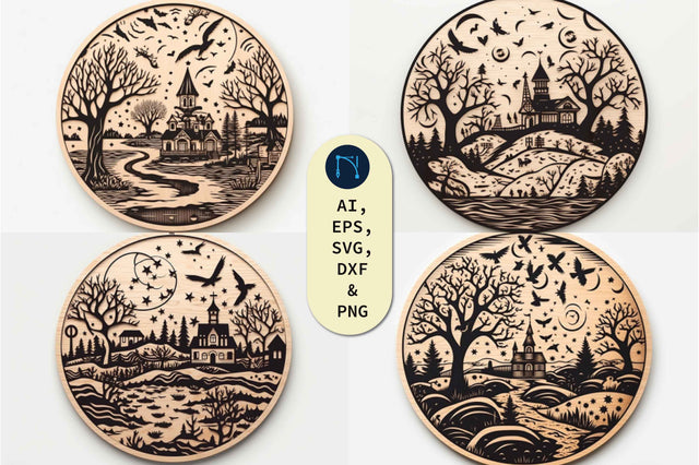Halloween Round Wall Art SVG Bundle SVG MD JOYNAL ABDIN 