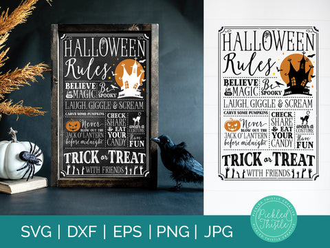 Halloween Rules SVG Cut File Sublimation Pickled Thistle Creative 