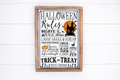 Halloween Rules SVG Cut File Sublimation Pickled Thistle Creative 