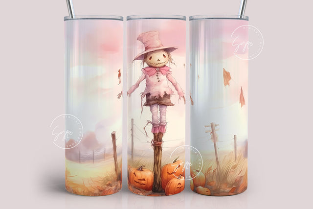 Halloween Scarecrow Tumbler, Fall Tumbler, Watercolor, Straight Seamless Sublimation Wrap, Tumbler PNG, 20 oz Skinny Design, Digital File Sublimation Syre Digital Creations 