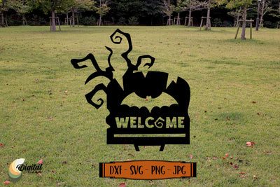 Halloween scary garden design Laser Cut. Welcome SVG. SVG Evgenyia Guschina 